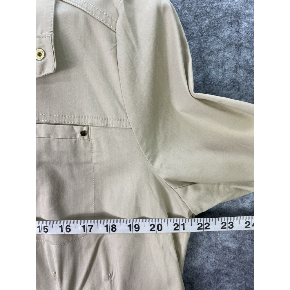 Chicos Luxe Twill Utility Jacket Size 2 US 12/14 Snap Cotton Pockets Stretch - Picture 10 of 12